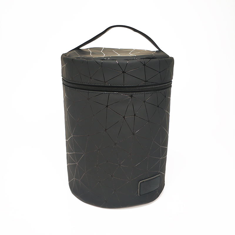 Customized Large-Capacity Bucket Storage Bag Pu Diamond Zipper Bag Travel Portable Storage Bag