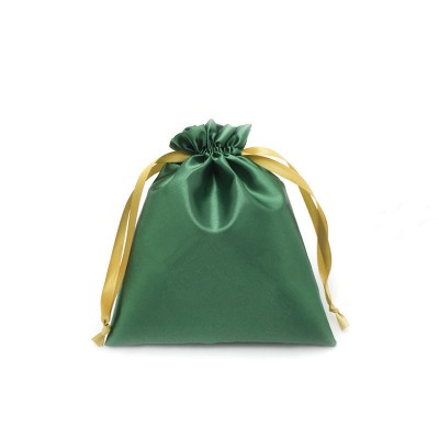 Custom Promotional Luxury Glossy Jewelry Storage Drawstring Gift Storage Bag Silk Bag Satin Gift Bag