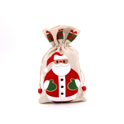 Custom Christmas Gift Drawstring Bag Candy Storage Pouch Christmas Eve Apple Bag Cotton Drawstring Gift Bag