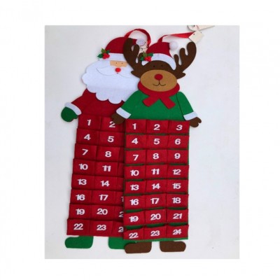 Wholesale Custom Christmas Calendar Hanging Bags Santa Gift Bags Christmas Tree Decorations